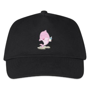 Dolphin Baby Bottle Milk - Kids’ Baseball Cap - black - Front