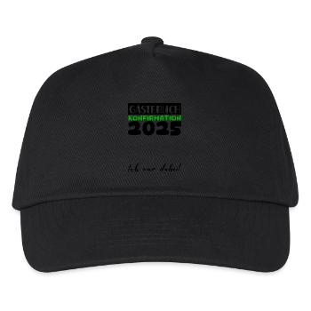 Konfirmation 2025 Gästebuch Deko Mädchen Jungen - Kinder Basecap - Schwarz - Vorne