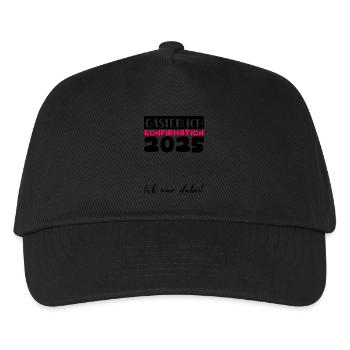 Konfirmation 2025 Gästebuch Deko Mädchen Jungen - Kinder Basecap - Schwarz - Vorne