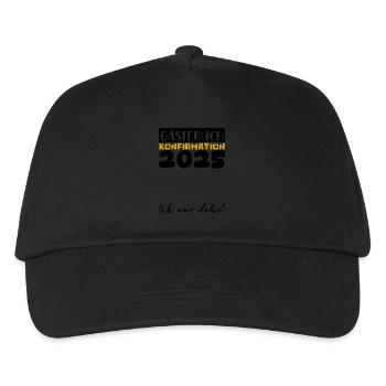 Konfirmation 2025 Gästebuch Deko Mädchen Jungen - Kinder Basecap - Schwarz - Vorne
