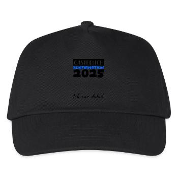 Konfirmation 2025 Gästebuch Deko Mädchen Jungen - Kinder Basecap - Schwarz - Vorne