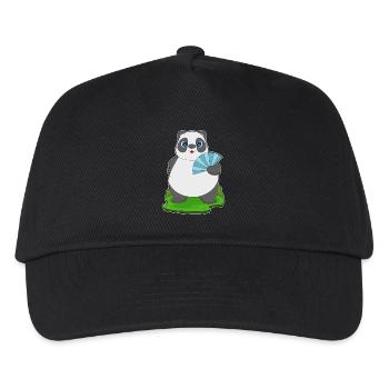 Panda Handheld Fan - Kids’ Baseball Cap - black - Front