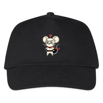 Maus Held der Liebe - Kinder Basecap - Schwarz - Vorne