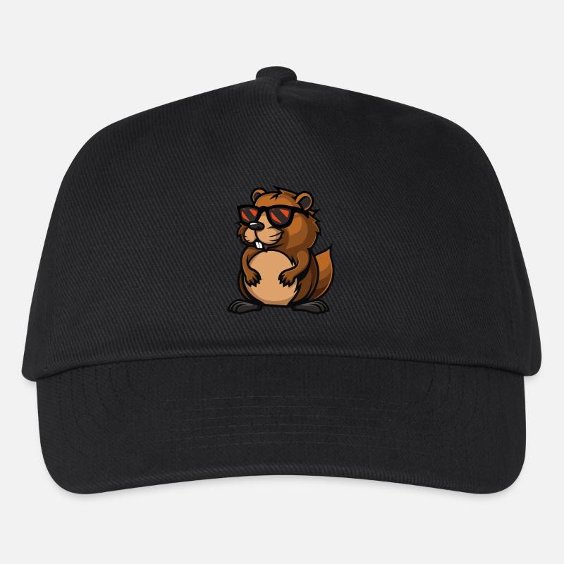 Biber Tier - Kinder Basecap - Schwarz