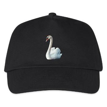 Schwan - Kinder Basecap - Schwarz - Vorne