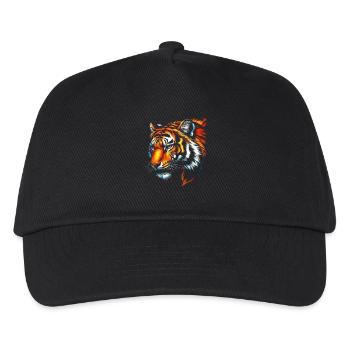 Lustiges Tiger Kunst Tier Natur Wildtier Tiere Zoo - Kinder Basecap - Schwarz - Vorne