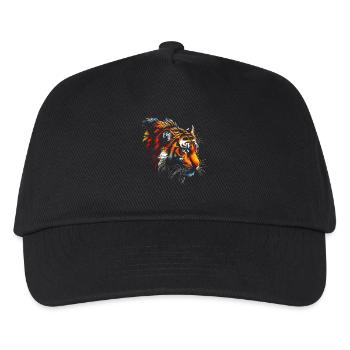 Lustiges Tiger Kunst Tier Natur Wildtier Tiere Zoo - Kinder Basecap - Schwarz - Vorne