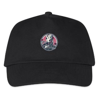 Beautiful cyborg dandy with roses - Kids’ Baseball Cap - black - Front