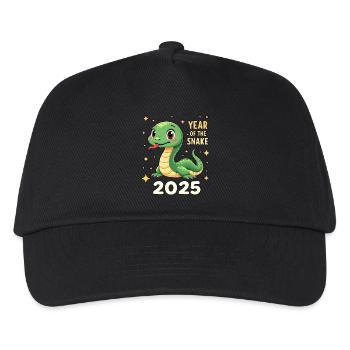 China-Silvester - Schlange 2025 - Kinder Basecap - Schwarz - Vorne