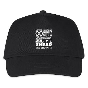 Mathematician Never Discuss Infinity with a Math - Kids’ Baseball Cap - black - Front