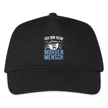 Nachteule Langschläfer Schlafmütze Morgenmensch - Kinder Basecap - Schwarz - Vorne