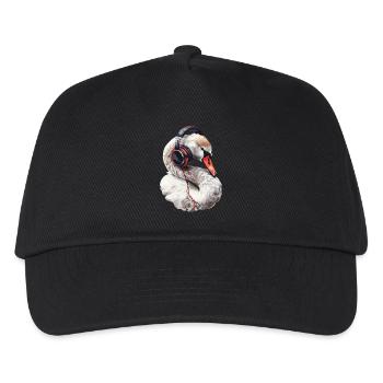 Schwan - Kinder Basecap - Schwarz - Vorne