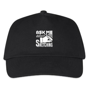 Sketching Ask Me About Sketching - Kids’ Baseball Cap - black - Front