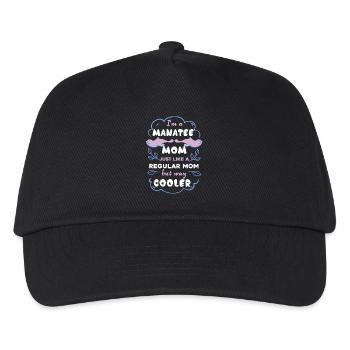 Cooler Manatee Mom - Kids’ Baseball Cap - black - Front