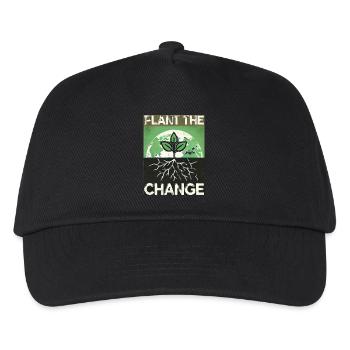Planter le changement – Conception durable - Casquette de baseball Enfant - noir - Devant