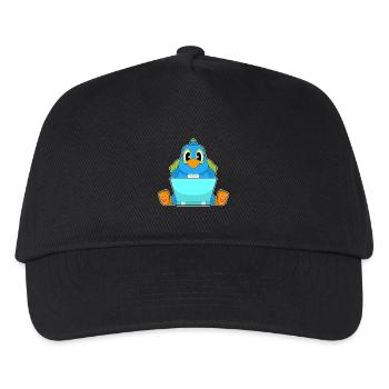 Papagei Laptop - Kinder Basecap - Schwarz - Vorne