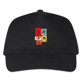 Retro Playing Tennis - Kids’ Baseball Cap - black - Front