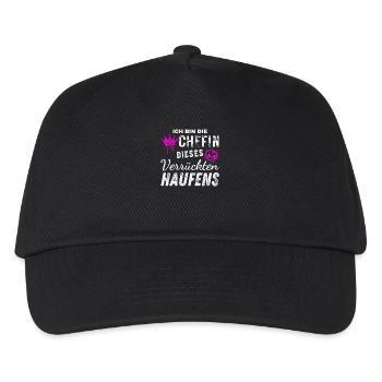 Bin Die Stolze Chefin Dieses Verrückten Haufens - Kinder Basecap - Schwarz - Vorne