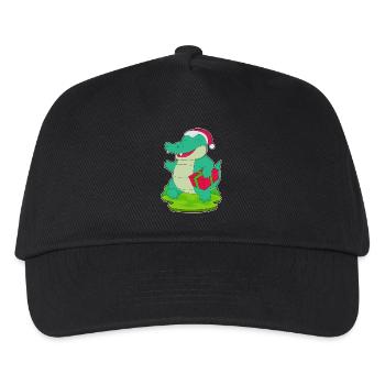Krokodil Weihnachten Paket - Kinder Basecap - Schwarz - Vorne