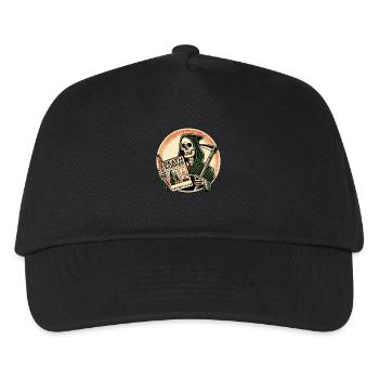 Grim Reaper Reads Death Worker Magazine - Kids’ Baseball Cap - black - Front