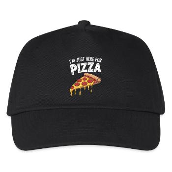 Pizza Spruch Witz Pizzeria Lustiges Pizza Geschenk - Kinder Basecap - Schwarz - Vorne