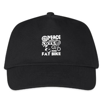 Fat Bike Peace Love Fat Bike - Kids’ Baseball Cap - black - Front