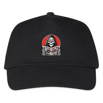Grim Reaper Reads JDM Car Tuner Magazine - Kids’ Baseball Cap - black - Front