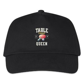 Tischtennis Queen - Kinder Basecap - Schwarz - Vorne