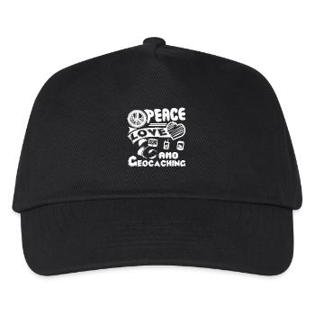 Geocaching Peace Love Geocaching - Kids’ Baseball Cap - black - Front