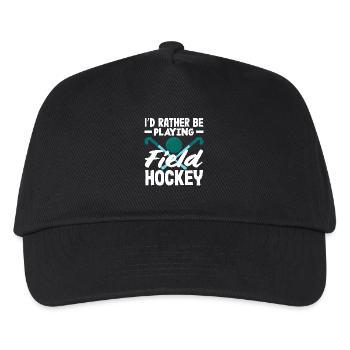 Prefer to play field hockey - Kids’ Baseball Cap - black - Front