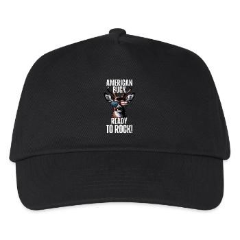 4th of July Hirsch patriotisches Outfit USA Flagge - Kinder Basecap - Schwarz - Vorne