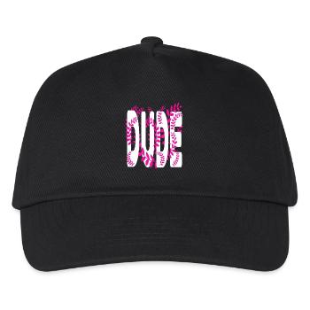 Hawaii stil text Dude - Kinder Basecap - Schwarz - Vorne