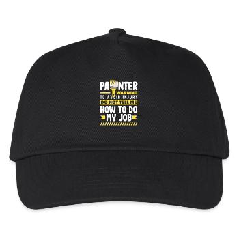 Painter Warning Risk of Injury - Kids’ Baseball Cap - black - Front