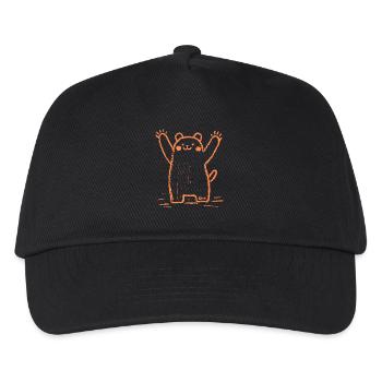 Fröhlicher Bär - Kinder Basecap - Schwarz - Vorne