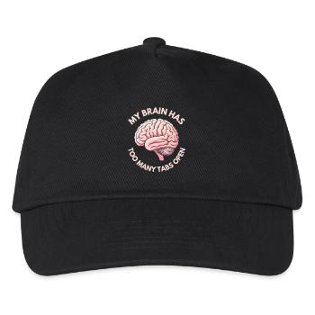 My brain has too many tabs open - Kinder Basecap - Schwarz - Vorne