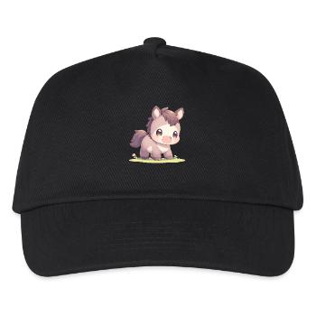 Pferde Pferd - Kinder Basecap - Schwarz - Vorne