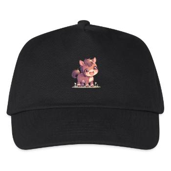 Pferde Pferd - Kinder Basecap - Schwarz - Vorne