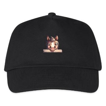 Pferde Pferd - Kinder Basecap - Schwarz - Vorne