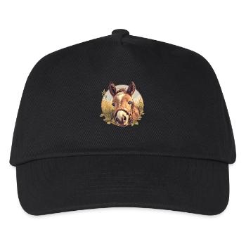 Pferde Pferd - Kinder Basecap - Schwarz - Vorne