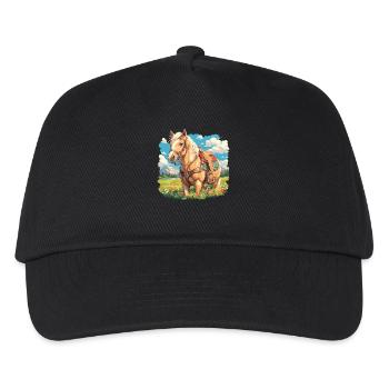 Pferde Pferd - Kinder Basecap - Schwarz - Vorne