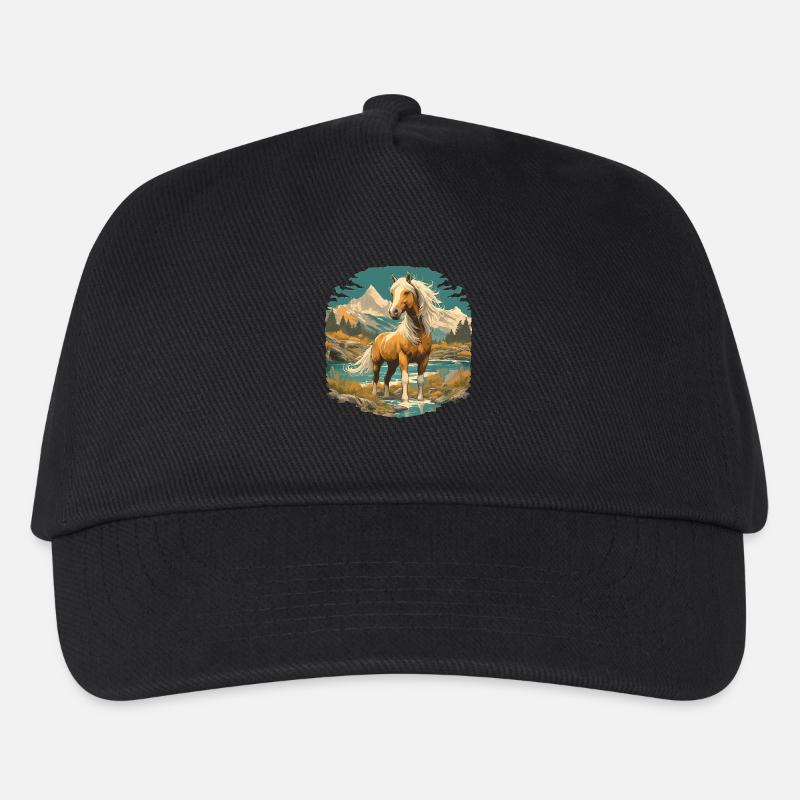 Chevaux Cheval - Casquette de baseball Enfant - noir