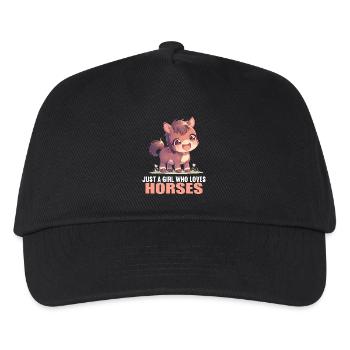 Pferde Pferd - Kinder Basecap - Schwarz - Vorne