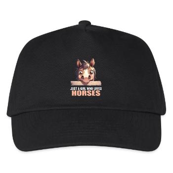 Pferde Pferd - Kinder Basecap - Schwarz - Vorne