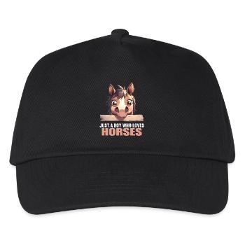 Pferde Pferd - Kinder Basecap - Schwarz - Vorne