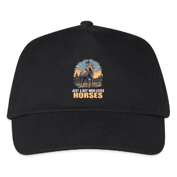 Pferde Pferd - Kinder Basecap - Schwarz - Vorne