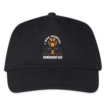 Doberman dog I was normal before 2 Dobermans - Kids’ Baseball Cap - black - Front