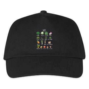 Januar Saisonale Obst- und Gemüsecollage - Kinder Basecap - Schwarz - Vorne