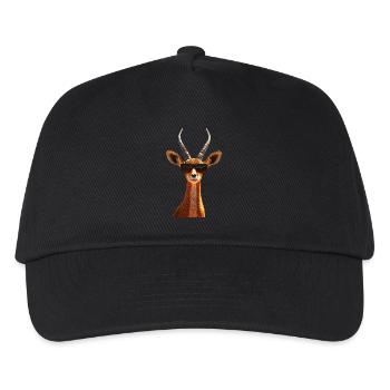 Antilope Kudu Gazelle Afrika Serengeti Antilopen - Kinder Basecap - Schwarz - Vorne