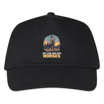 Pferde Pferd - Kinder Basecap - Schwarz - Vorne
