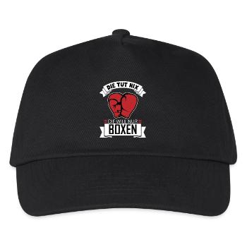 Die tut nix der will nur Boxen lustiges Geschenk - Kinder Basecap - Schwarz - Vorne